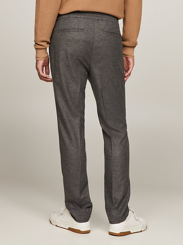 grey washable flannel slim fit suit for men tommy hilfiger