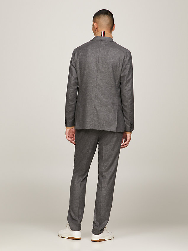 grey maschinenwaschbarer slim fit flanell-anzug für herren - tommy hilfiger