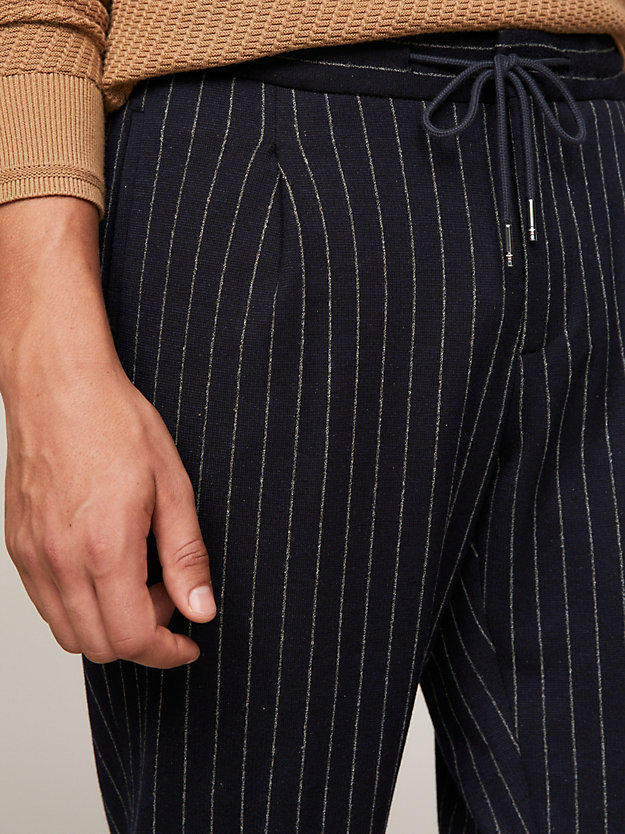 blue jersey pinstripe slim fit trousers for men tommy hilfiger