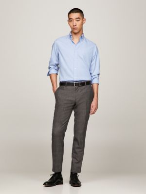 Pantalón formal de corte slim en lana, Gris