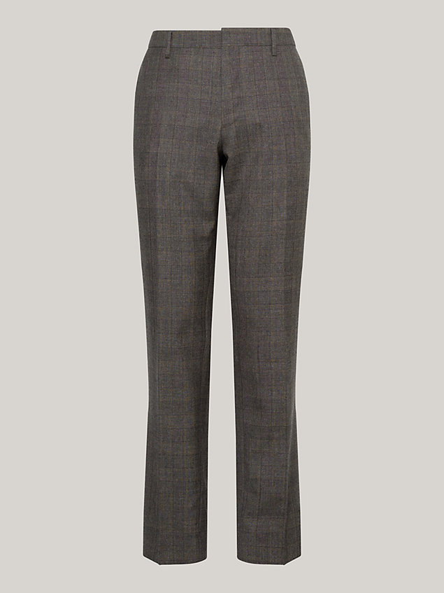 pantaloni slim fit formali in lana grey da uomo tommy hilfiger