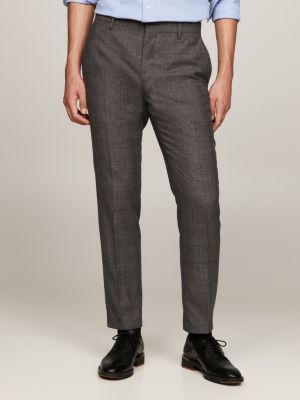 Pantalón formal de corte slim en lana, Gris