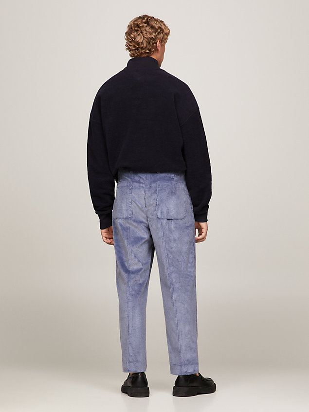 blue casual regular fit broek van corduroy voor heren - tommy hilfiger