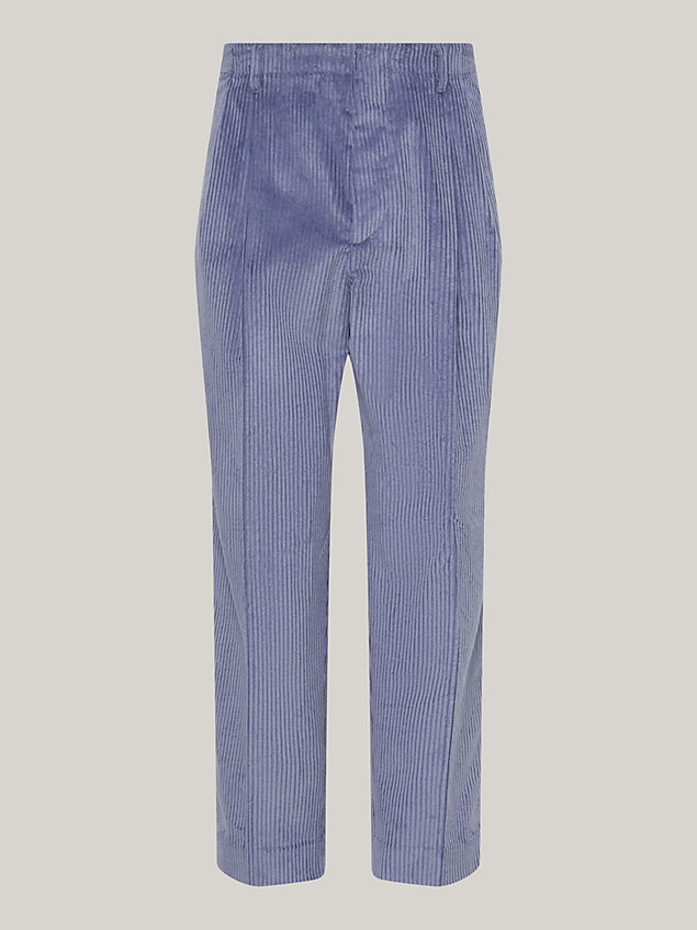 blue casual regular fit broek van corduroy voor heren - tommy hilfiger