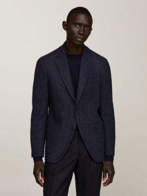 Blue hotsell herringbone blazer