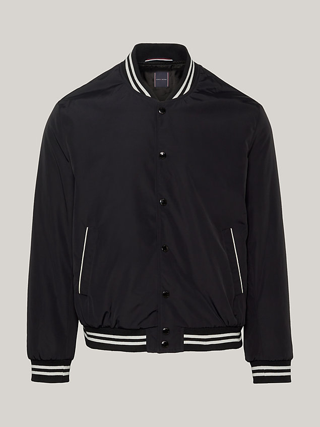 black contrast stripe bomber jacket for men tommy hilfiger