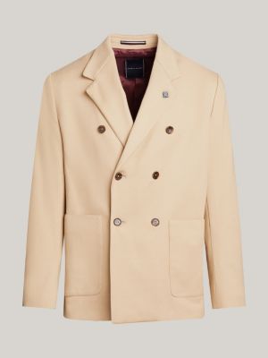 Double Breasted Unconstructed Regular Fit Blazer | Beige | Tommy Hilfiger