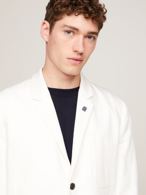 Single Breasted Unconstructed Regular Fit Blazer | White | Tommy Hilfiger