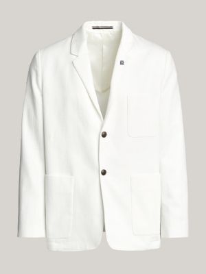 Single Breasted Unconstructed Regular Fit Blazer | White | Tommy Hilfiger