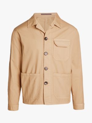 beige triple pocket single breasted regular blazer for men tommy hilfiger