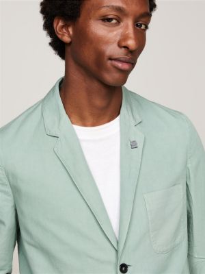 blazer droit texturé vert pour hommes tommy hilfiger