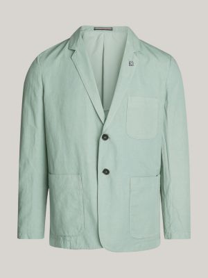 blazer droit texturé vert pour hommes tommy hilfiger