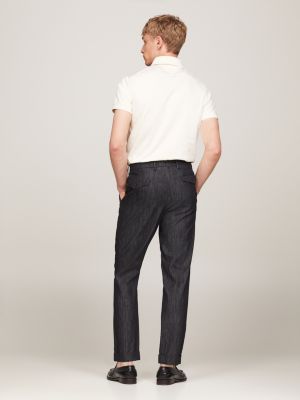 Bleached Denim Tailored Pleated Trousers | Blue | Tommy Hilfiger