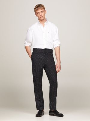 black pinstripe regular trousers for men tommy hilfiger