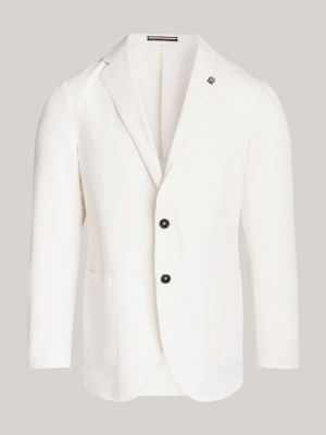 white lightweight slim fit blazer for men tommy hilfiger