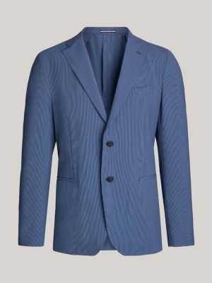 costume 2 pièces ajusté à fines rayures bleu pour hommes tommy hilfiger