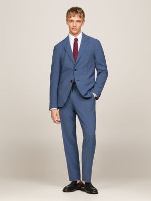 Tonal Pinstripe Slim Fit Two Piece Suit Blue Tommy Hilfiger