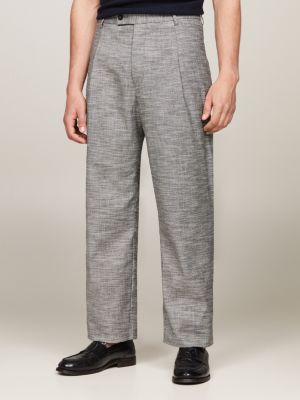 multi pleated leg regular trousers for men tommy hilfiger