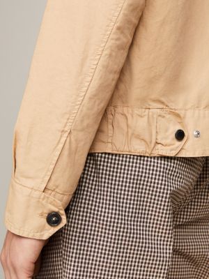 veste zippée à col beige pour hommes tommy hilfiger