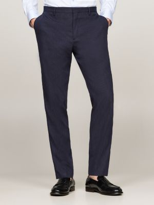 blue micro pinstripe single breasted two-piece suit for men tommy hilfiger