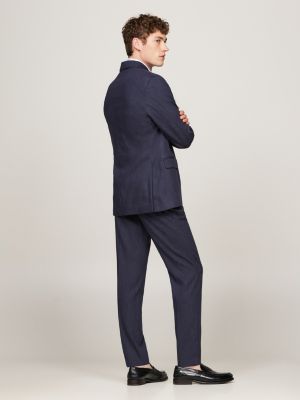 blue micro pinstripe single breasted two-piece suit for men tommy hilfiger