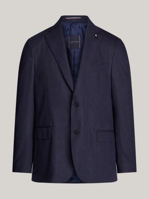 blue micro pinstripe single breasted two-piece suit for men tommy hilfiger