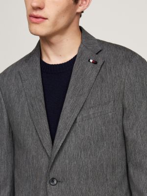 costume droit à micro rayures gris pour hommes tommy hilfiger