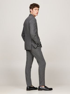 grey micro pinstripe single breasted two-piece suit for men tommy hilfiger