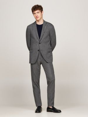 grey micro pinstripe single breasted suit for men tommy hilfiger