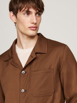 brown padded work jacket for men tommy hilfiger