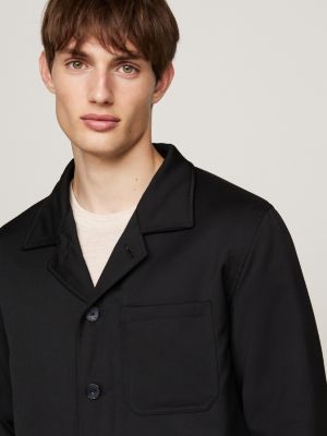 chaqueta acolchada estilo worker negro de hombres tommy hilfiger