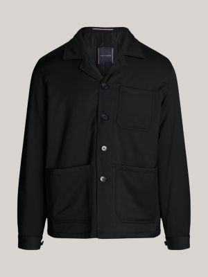 chaqueta acolchada estilo worker negro de hombres tommy hilfiger