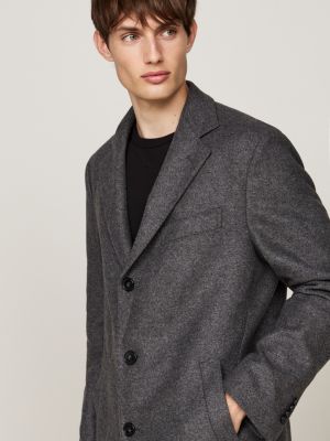 Grey single breasted coat hotsell