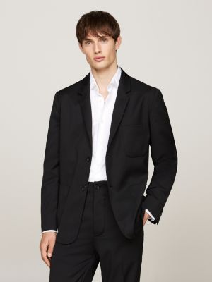 Black slim fit blazer sale