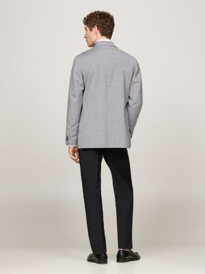 grey double breasted blazer for men tommy hilfiger