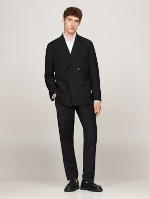 blazer doppiopetto nero da uomini tommy hilfiger