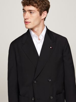 blazer doppiopetto nero da uomini tommy hilfiger