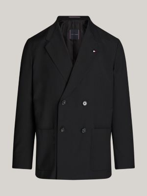 blazer doppiopetto nero da uomini tommy hilfiger