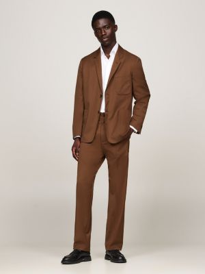 brown adjustable waist trousers for men tommy hilfiger