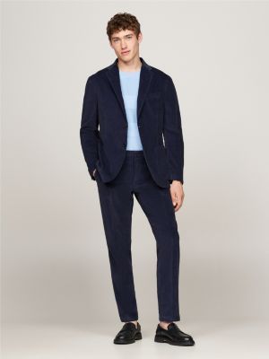 completo slim fit in velluto effetto sbiadito blue da uomini tommy hilfiger