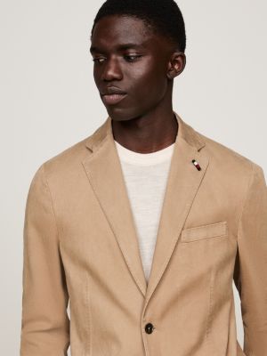 completo slim fit effetto sbiadito beige da uomini tommy hilfiger