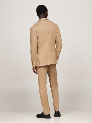 completo slim fit effetto sbiadito beige da uomini tommy hilfiger