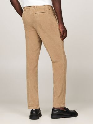 completo slim fit in velluto a coste beige da uomini tommy hilfiger