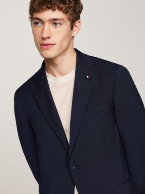 traje de 2 piezas desestructurado y slim azul de hombres tommy hilfiger