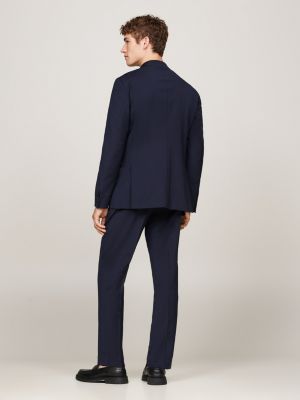 traje de 2 piezas desestructurado y slim azul de hombres tommy hilfiger