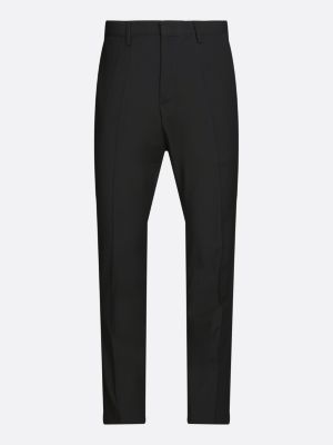 black pressed crease slim trousers for men tommy hilfiger