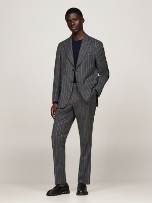 grey pinstripe flannel trousers for men tommy hilfiger