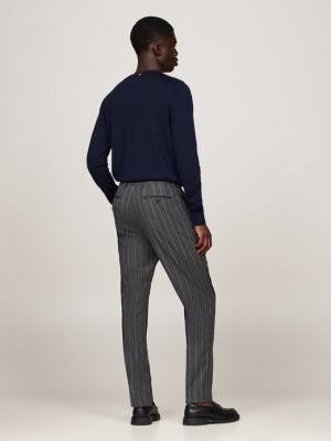 grey pinstripe flannel trousers for men tommy hilfiger