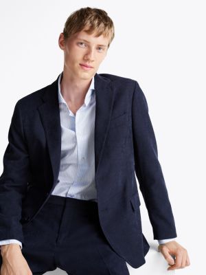niebieski garnitur lardini z niemnącej tkaniny dla mężczyźni - tommy hilfiger