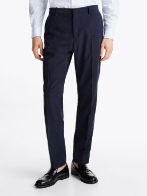 blue anti-wrinkle two-piece suit for men tommy hilfiger